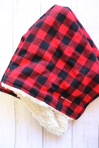 Buffalo Plaid Flannel Sherpa Blanket