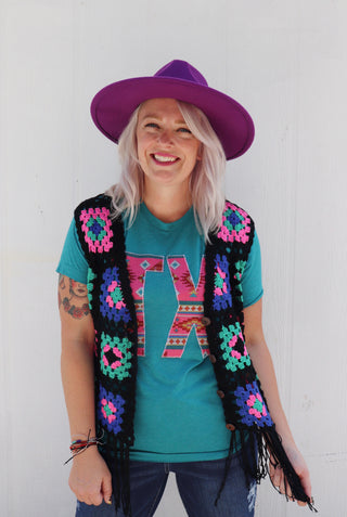 Last Call Paige Granny Square Crocheted Vest