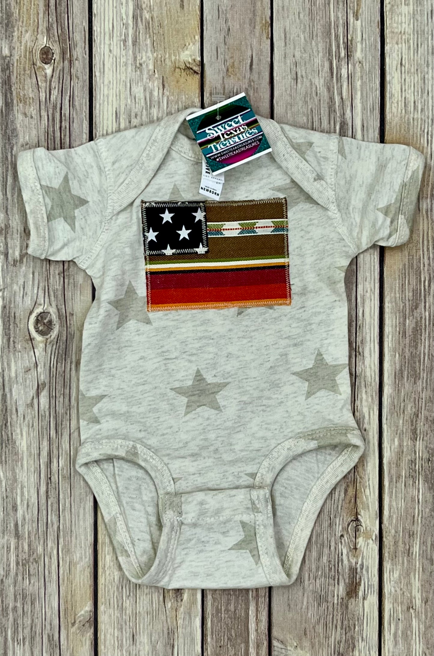 Sol Serape Flag Oatmeal Star Tee/Onesie