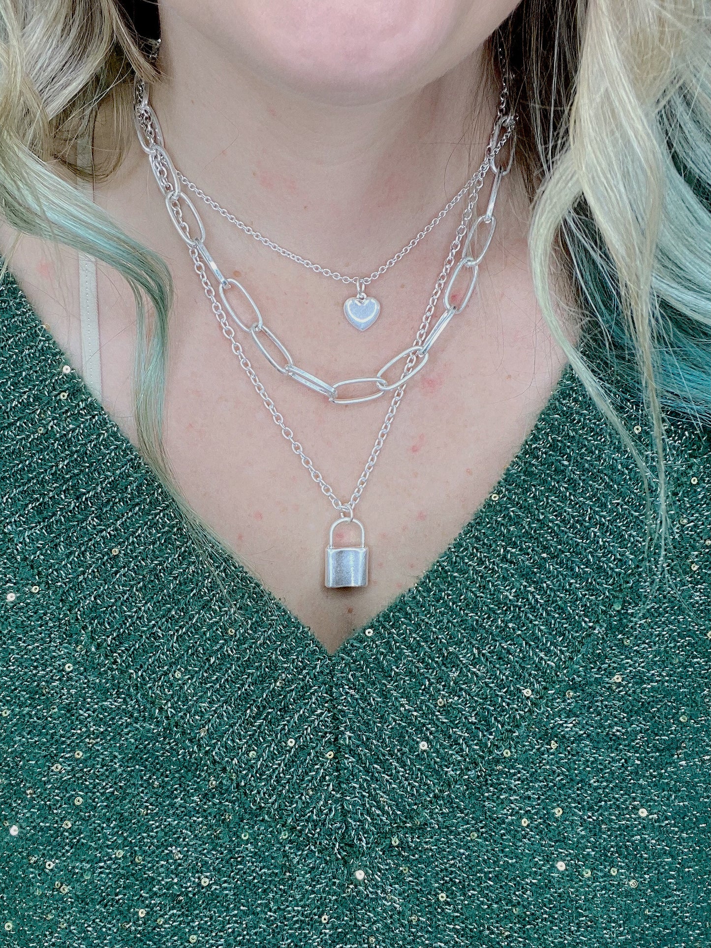 Heart On Lock Necklace
