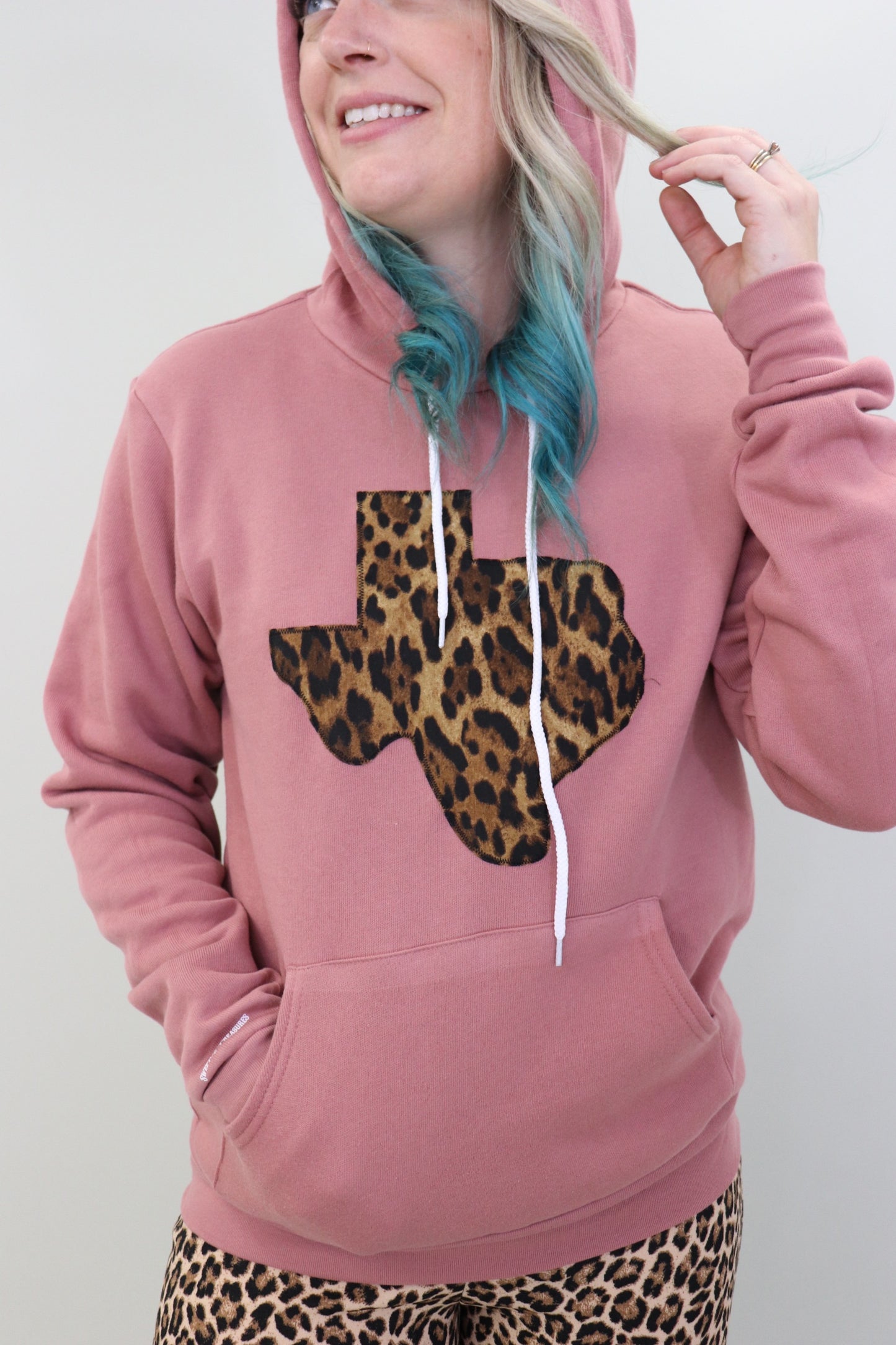 Big Cat Leopard Mauve Hoodie