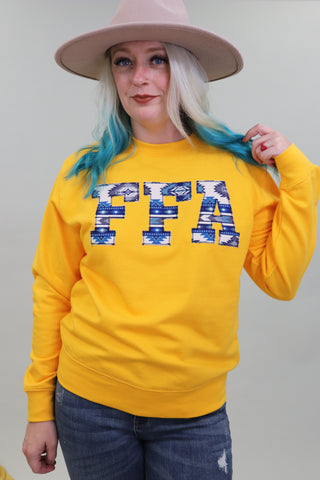 Icy Blue Aztec FFA Pullover