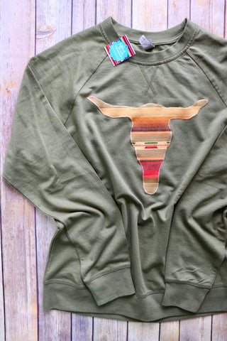 Mojave Serape Olive Pullover