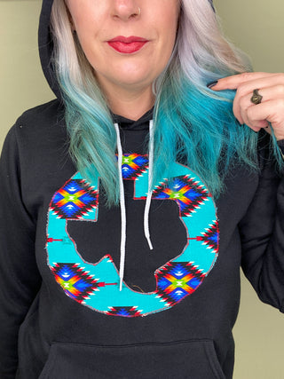 Turquoise Tribal Hoodie