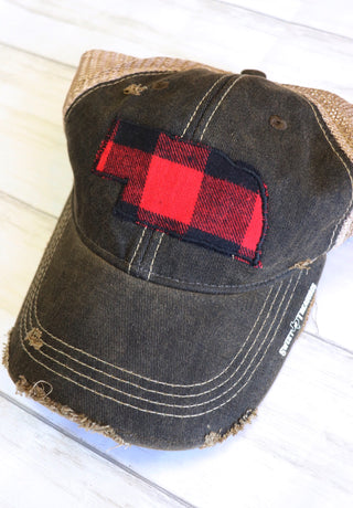 Buffalo Plaid Dirty Trucker Hat