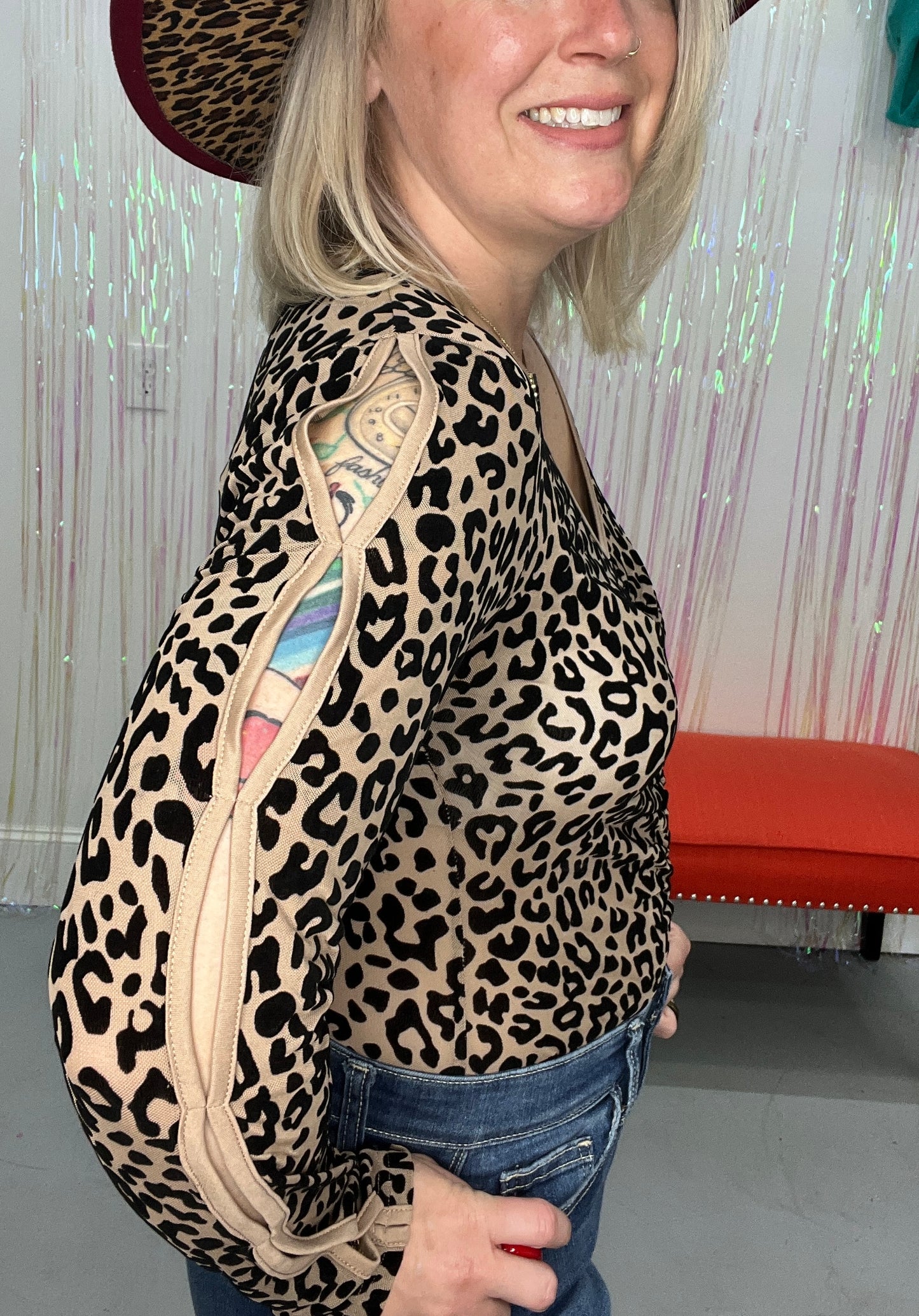 Fabulous Flocked Leopard Bodysuit