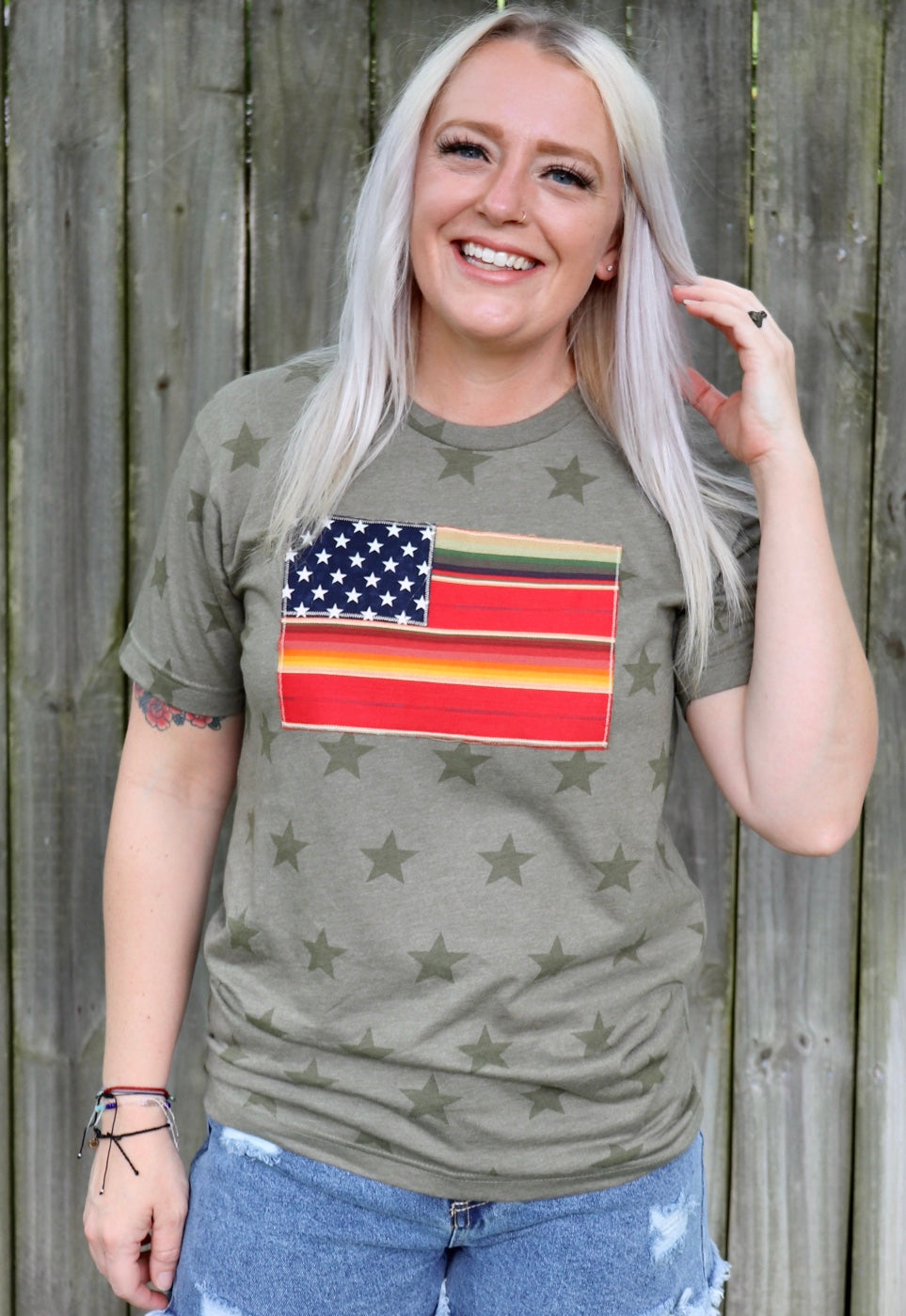 Salsa Flag Olive Star Tee