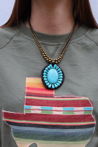 Sangria Serape Olive Pullover