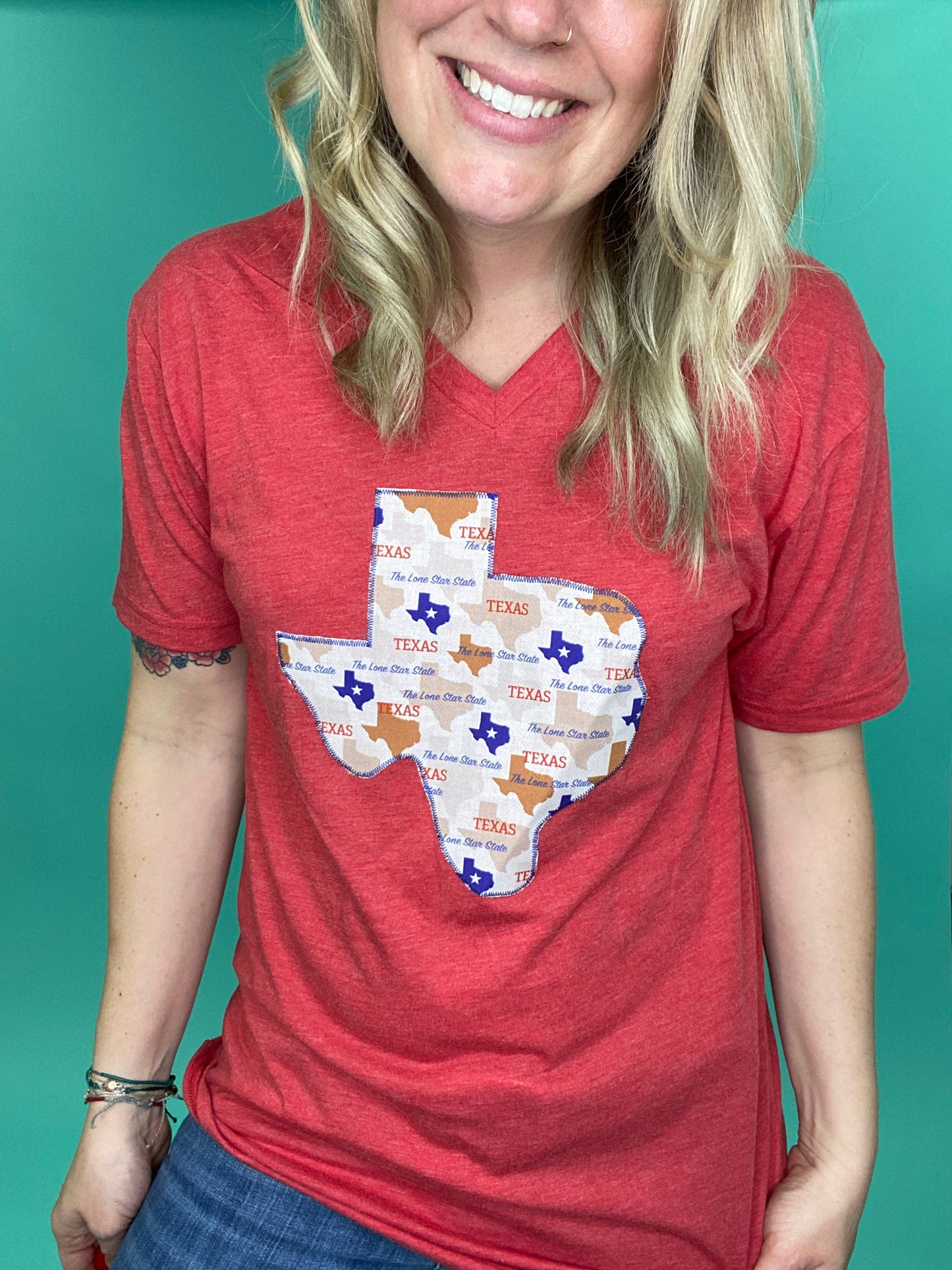 Texas Souvenir State V-Neck Tee