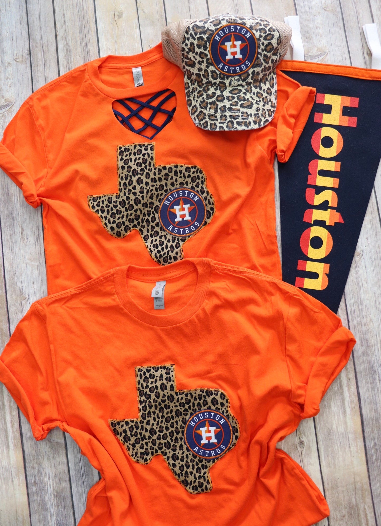 Leopard Texas Houston Crew Tee