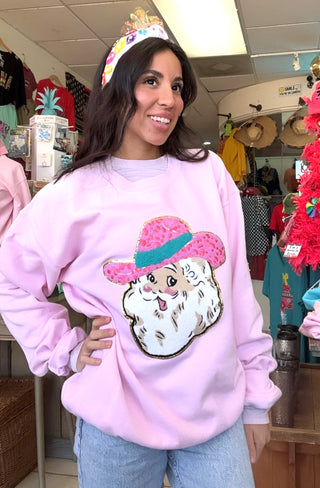 Sassy Western Santa Pullover