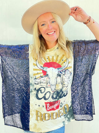 Coors Reworked Sequin Poncho Top