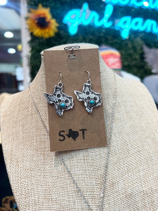 Turquoise Floral Texas Earrings