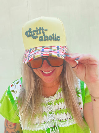 Thrift-aholic Embroidered Trucker Hat
