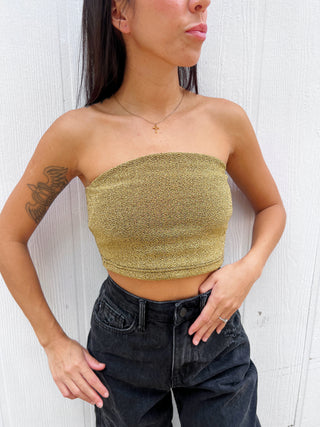 Gold Metallic Tube Top