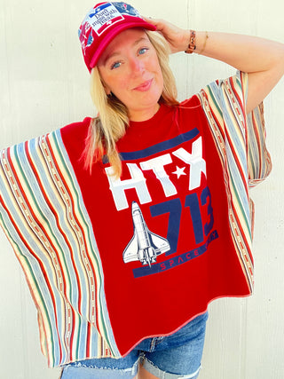 713 HTX Cielo Serape Poncho