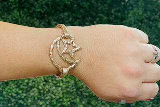 Star & Moon Bangle Bracelet