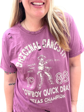Western Gangsta Distressed Tee