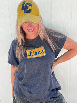 Lions Frayed Patch Top
