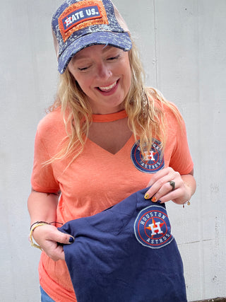 Houston Baseball Key Hole Tee