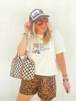 Love Thy Neighbor Cropped Tee
