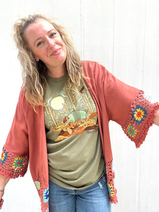 Paige Granny Square Kimono [Clay]