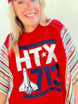 713 HTX Cielo Serape Poncho