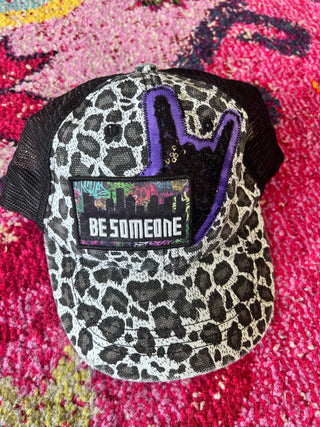 Leopard Be Someone Layered Trucker Hat