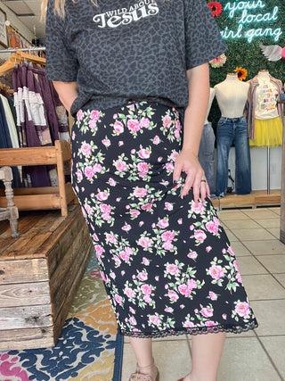 Midnight Garden Midi Skirt