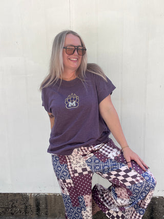 Patchwork Floral Wide-Leg Pants