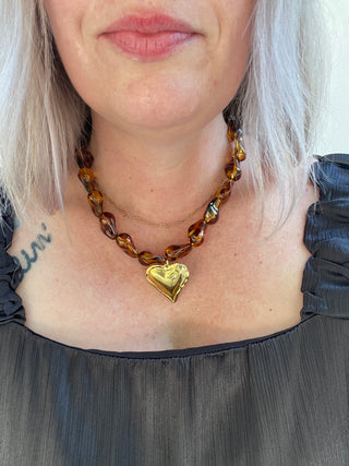 Heart of Gold Necklace [Tortoise]