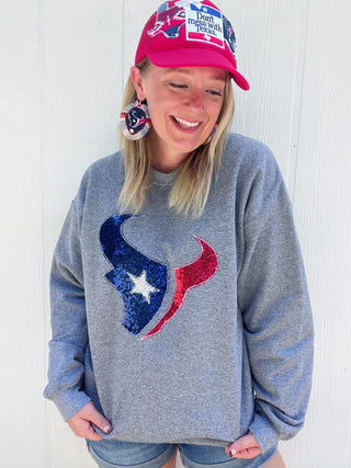 Houston Football Sequin Pullover