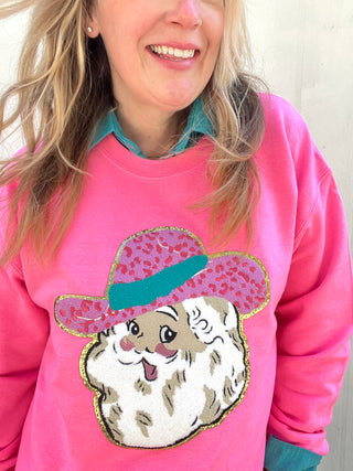 Sassy Western Santa Pullover