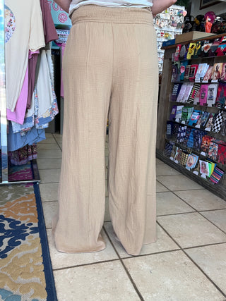 Textured Chic Khaki Pants