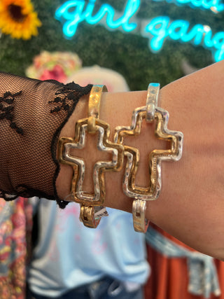 Cross Bangle Bracelet