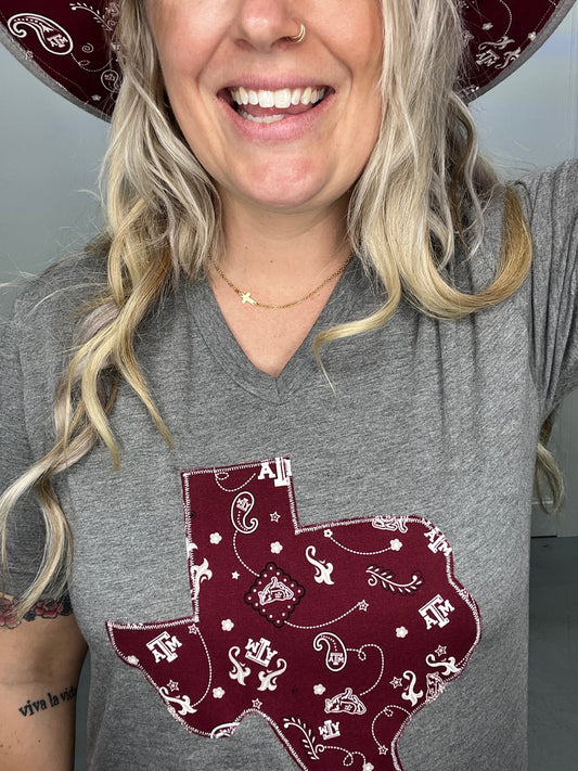 College Station V-Neck Tee