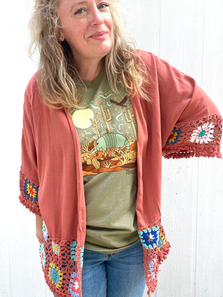 Paige Granny Square Kimono [Clay]