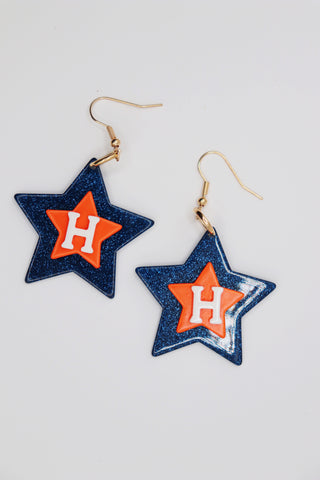 H Star Dangle Earrings
