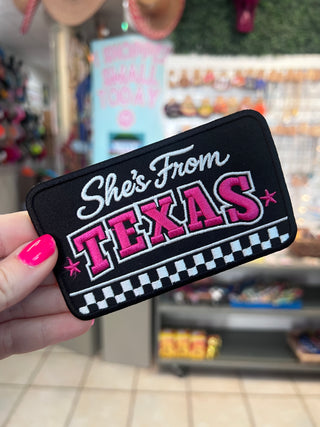 She's From Texas Checkered Patch