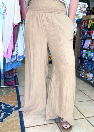 Textured Chic Khaki Pants