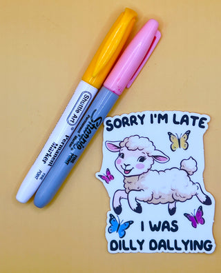 Lamb Dilly Dally Sticker