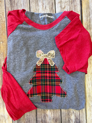 Festive Tartan Plaid Tree Tee