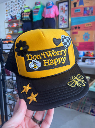 Bee Happy Layered Trucker Hat by Victoria