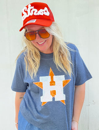 H Star Houston Baseball Boxy Tee