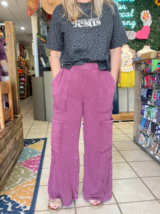 Weekend Wash Cargo Pants [Plum]