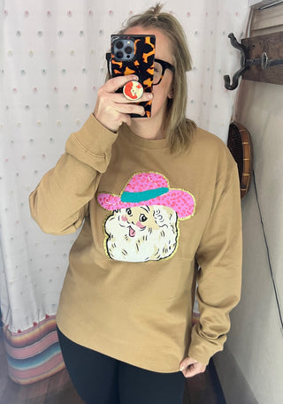 Sassy Western Santa Pullover