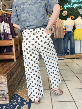 Falling for Polka Linen Pants