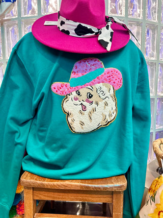 Sassy Western Santa Pullover