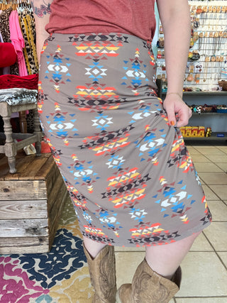 Rodeo Aztec Midi Skirt