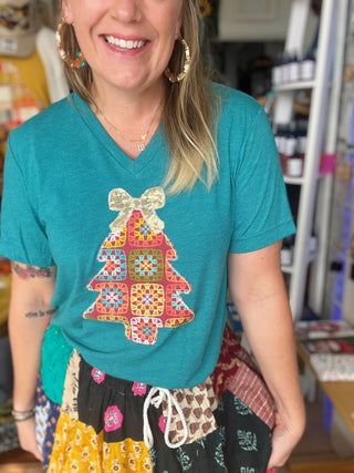 Festive Granny Square Tree Tee